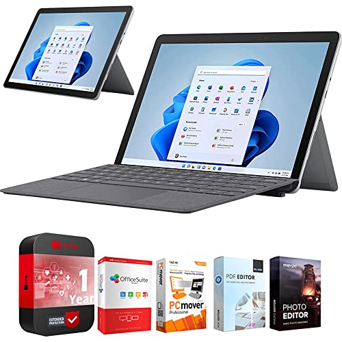 Microsoft 8VA-00001 Surface Go 3 10.5" Intel Pentium Gold 6500Y 8GB RAM Touch Tablet Bundle with Elite Suite 18 Software + 1 YR CPS Enhanced Protection Pack