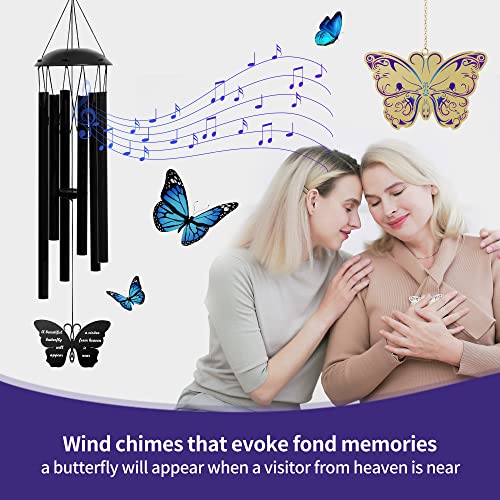 duplozigger Memorial Wind Chimes,Sympathy Wind Chimes,Wind Chimes for Loss of Loved one,Gifts in Memory of who Loss of Dad Mom Baby Brother Friends,Wind Chimes for Indoor and Outside,32 Inch