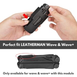 Healvaluefit Sheath for LEATHERMAN Wave & Wave Plus, Wave Case with 360° Rotable Clip, Easy Clip On Wave Holster for Tool Belt, Up to 1.75" Belt