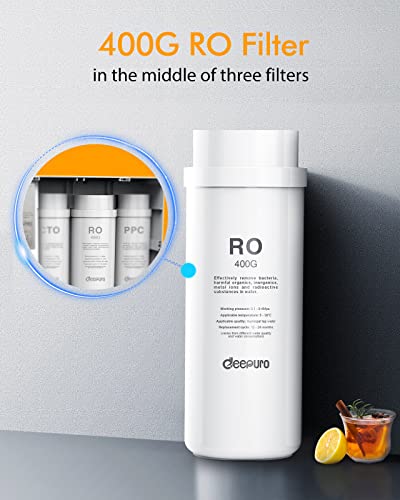 400GPD RO Replacement Filter for Deepuro RO system WS4A/WS4B