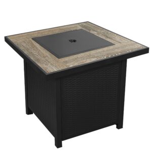 bali outdoors 30 inch propane fire pit table, gas fire pit for outside patio square, 50,000 btu