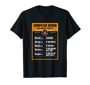 computer repair nerd for a tech support it computer geek t-shirt