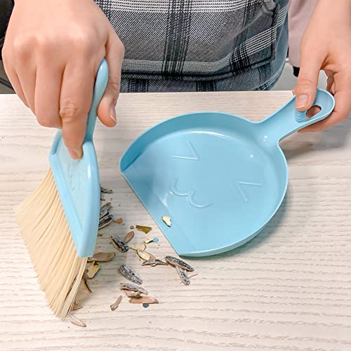 Mini Broom and Dustpan Small Dustpan and Brush Set Hand Broom and Dustpan Set.Small Dustpan Whisk Broom for Cleaning Desk, Computer Table,Keyboard,Kitchen Necessities.