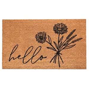 calloway mills wildflower bouquet doormat, (tan/black, 17" x 29" x 0.60")