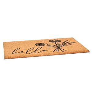 Calloway Mills Wildflower Bouquet Doormat, (Tan/Black, 17" x 29" x 0.60")