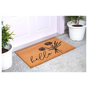 Calloway Mills Wildflower Bouquet Doormat, (Tan/Black, 17" x 29" x 0.60")