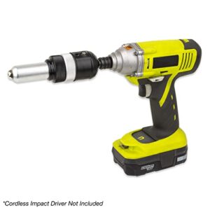 TGR 1/4” Hex Shank Blind Rivet Cordless Drill/Impact Gun Adapter Kit 3.2, 4.0, 4.8, 6.4mm (1/8", 5/32", 3/16”, 1/4”)