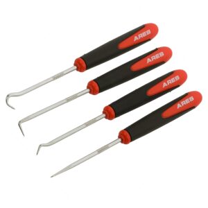 ares 10036 - precision hook, pick, and driver set - 12-piece set includes angled, straight, and full hooks and picks – flathead, phillips, and torx drivers - easily remove pieces and drive fasteners