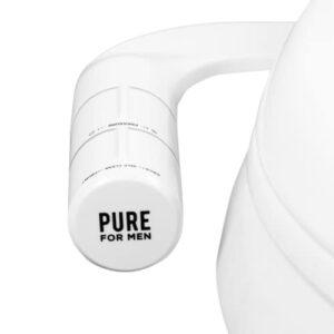 pure for men bidet toilet seat attachment for home | dual self-cleaning nozzle (frontal & rear back), non-electric sprayer, adjustable water pressure & easy to use | sleek & minimalist design (white)