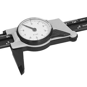 Pure Plastic Dial Vernier Caliper with Dial Plastic Vernier Caliper Gauge ABS 0‑150mm High Precision Portable Shockproof Metric Measuring Tool for Laboratory Home