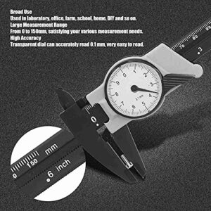 Pure Plastic Dial Vernier Caliper with Dial Plastic Vernier Caliper Gauge ABS 0‑150mm High Precision Portable Shockproof Metric Measuring Tool for Laboratory Home