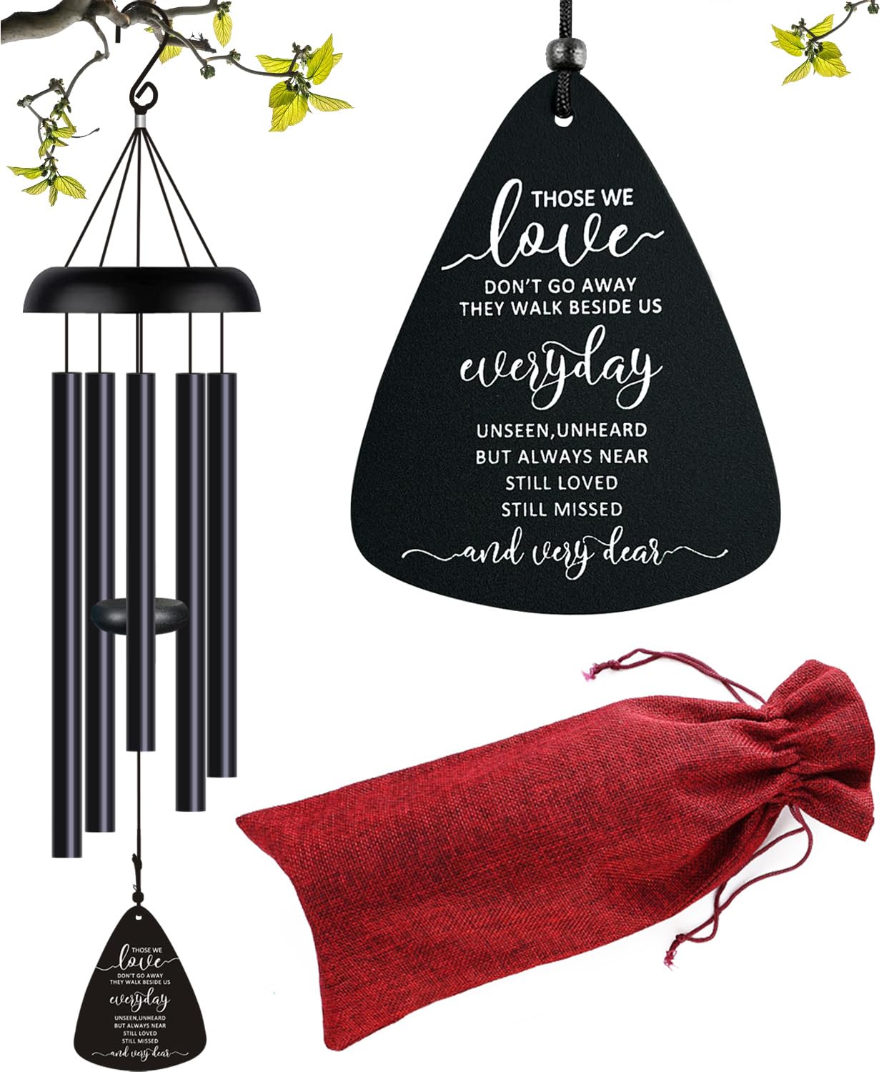 Sympathy Memorial Wind Chimes for Loss of Loved One Prime, Sympathy Gift Baskets Memorial Gifts for Loss of Mother Father, Grief Gifts Bereavement Funeral Gifts Windchimes in Memory of A Loved One