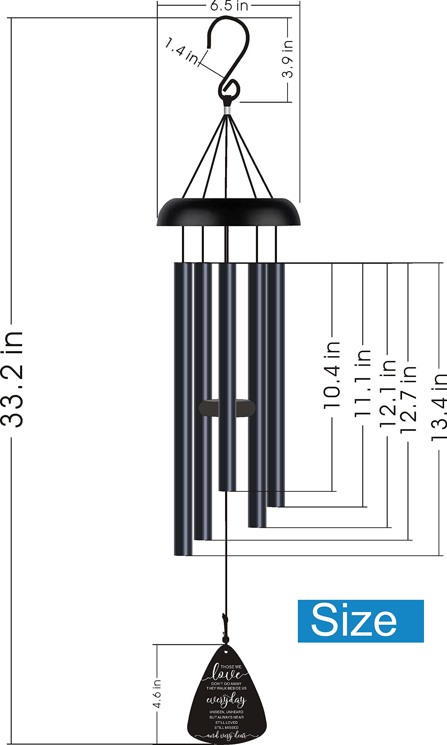 Sympathy Memorial Wind Chimes for Loss of Loved One Prime, Sympathy Gift Baskets Memorial Gifts for Loss of Mother Father, Grief Gifts Bereavement Funeral Gifts Windchimes in Memory of A Loved One