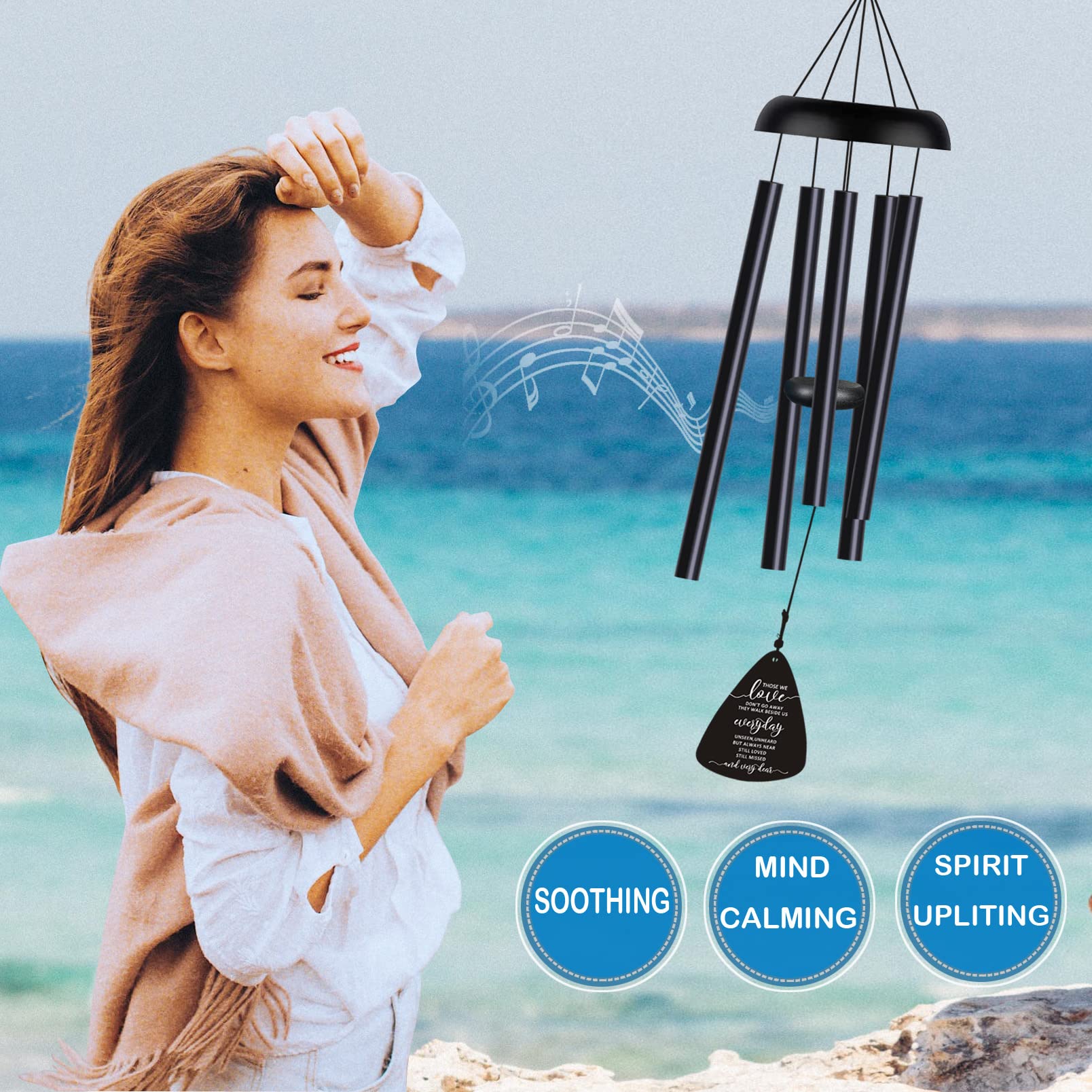 Sympathy Memorial Wind Chimes for Loss of Loved One Prime, Sympathy Gift Baskets Memorial Gifts for Loss of Mother Father, Grief Gifts Bereavement Funeral Gifts Windchimes in Memory of A Loved One