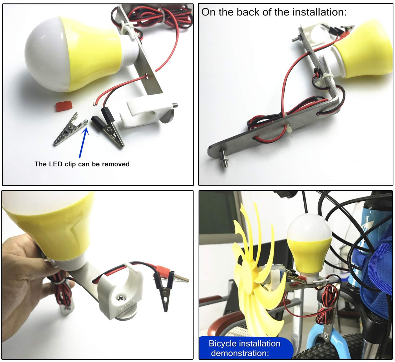 Small Wind Turbine Generator Micro DC Motor Power Wind Turbines Electricity Fan Blades Model Bicycle LED Light DIY Kits for Teaching Physical Power Generation Science Experiment