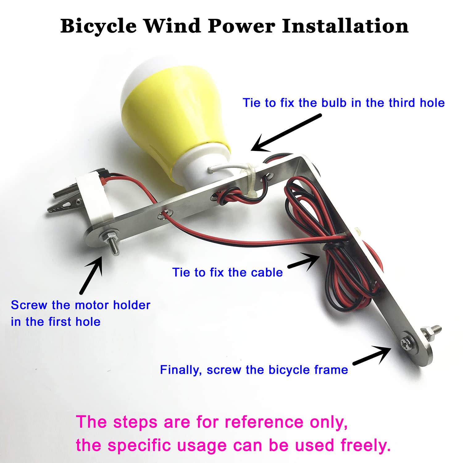 Small Wind Turbine Generator Micro DC Motor Power Wind Turbines Electricity Fan Blades Model Bicycle LED Light DIY Kits for Teaching Physical Power Generation Science Experiment