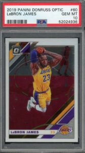 lebron james 2019 panini donruss optic basketball card #60 graded psa 10