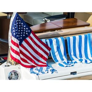 SYII American US Boat Flag 16x24 Inch Made in USA, Embroidery 50 Stars Ensign Nautical U.S.A Flags with 2 Brass Grommets, Heavy Duty Nylon Outdoor Banner for Yacht