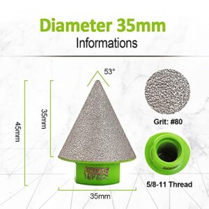 FACHLICH Diamond Beveling Chamfer Bits 1-3/8" 35mm Diamond Milling Bit for Granite Marble Tiles Existing Holes Enlarging Polishing Shaping