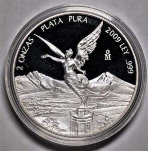2009 mx 2 oz mexican libertad proof silver mint state