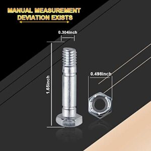 KINTLE 1-1/2" x 5/16" 710-0890 Shear Pins with Nuts Compatible with MTD Auger Drive Snowblowers/Two-Stage Snow Thrower (Except 33" Model E993I) 710-0890 710-0890A (10)