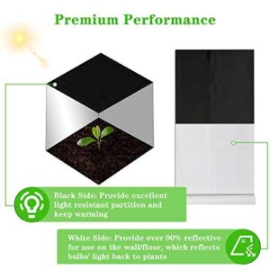 iPower 10 x 10 ft Black and White Panda Hydroponics Poly Film 5.5 Mil Highly Reflective, Waterproof Plastic Sheeting, for DIY Grow Rooms, 10 X 10ft, Greenhouse