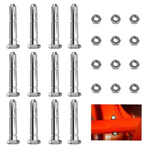 1/4" shear bolt and nut 53200500 12 pack compatible with ariens st520 st524 st624 st724, 53200500 shear bolt and nut kit fits 532005 05907100 am123342 two-stage snowthrower & more (1/4" x 1-9/16")