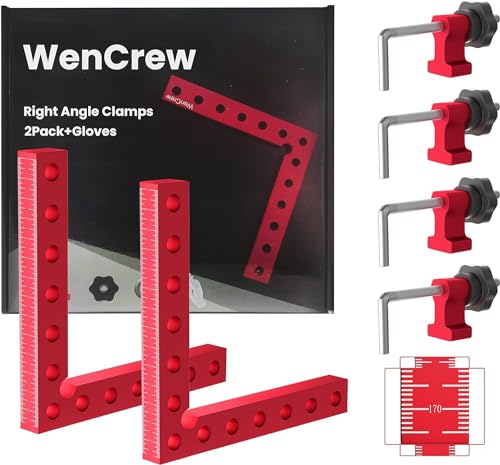 90 Degree 5.5" Aluminum Corner Clamps for Woodworking - 4 Pack Positioning Clamping Squares for Boxes, Cabinets, Drawers