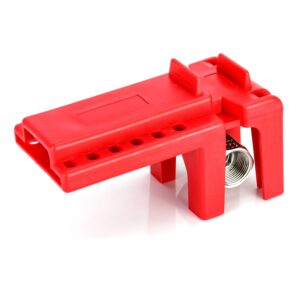 QWORK Ball Valve Lockout, Safety Lock, 1/2" - 2-1/2" Diameter, Red