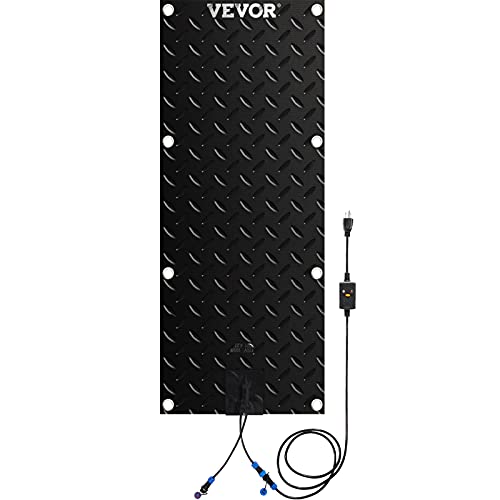 VEVOR 10in x 30in PVC Heated 6ft Power Cord Snow Melting Mat, Black