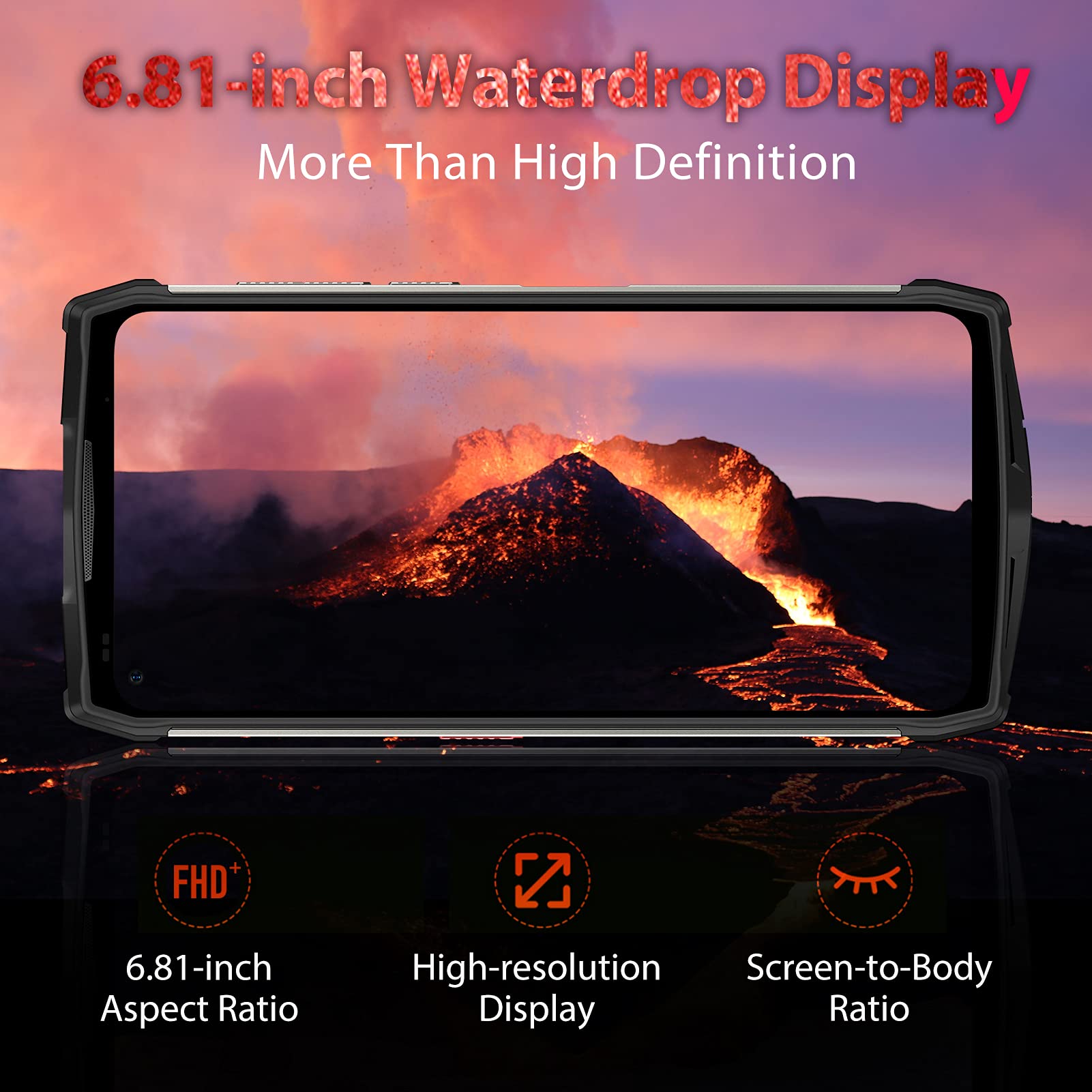 Ulefone Rugged Smartphone, Power Armor 13 with Endoscope, IP68 Waterproof Phone, 13200mAh Battery, 15W Wireless Charge, 48MP Four Rear Camera, 6.81" FHD+, 8GB + 256GB, Helio G95 Octa-core Android 11