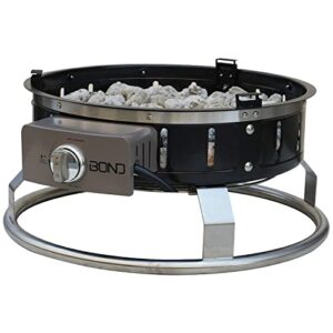 Bond Platinum Portable Gas Fire Pit 65,000 BTUs (Stones, Gas Hose, and Tank Seat Included)