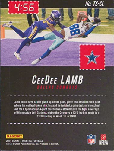 2021 Panini Prestige Time Stamped #11 CeeDee Lamb Dallas Cowboys Official NFL Football Trading Card in Raw (NM or Better) Condition