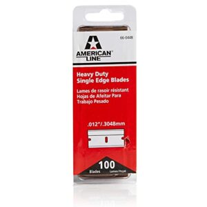 American Line Single Edge Razor Blades - 200-Blades - 0.012" Heavy Duty High Carbon Steel for Extra Durability and Long Life