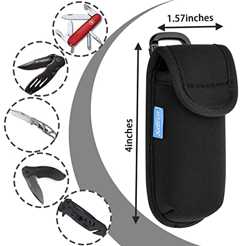 Xxerciz 4inch Pocket Knife Case EDC Multitool Sheath Utility Knife Holster with Carabiner for Smith and Wesson Pocket Knife