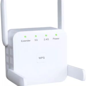 WiFi Extender WiFi Booster Indoor/Outdoor Repeater Signal Booster 1200Mbps WiFi Amplifier Long Range High Speed 5G/2.4G WiFi Internet Connection (White)