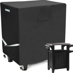 outdoor grill cart prep table cover 600d for 30-inch keter unity portable outdoor 40 gal table with storage cabinet, waterproof uv resistant outside bbq bar cart cooking station cover, 30" x 24" x 32"