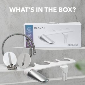 BLAUX Cleanse Bidet Attachment - Non Electric Bidet Attachment for Toilet | Adjustable Bathroom Bidet with 4 Pressure Options | Front and Rear Toilet Bidet Attachment | ABS Plastic Toilet Washer