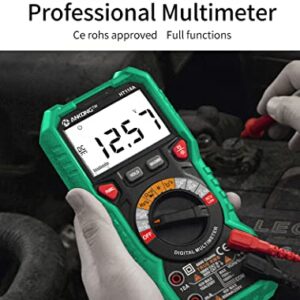 ANKONG TRMS Digital Multimeter - Fast Accurate Voltage Current Resistance Diodes & Continuity Measurements - 6000 Counts, Auto-Ranging - Ideal for Automotive & Overhead Lines - Includes Duty-Cycle Cap