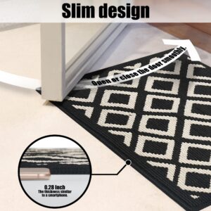 Feivea Indoor Doormat Durable Front Back Door Mat Outdoor Door Rug Resist Dirt Mat for Entryway Kitchen Patio Machine Washable Non Slip Easy Clean Low Pile, 20"x31.5", Black and White