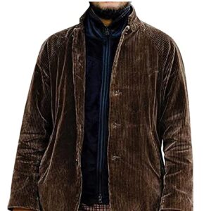 wooper corduroy jacket men vintage trench coat - autumn winter jacket brown fashion trend top denim jacket, x-large