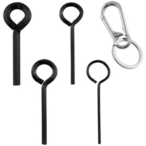jianling 1set annular allen wrench set standard dogging key with full loop, allen wrench door key for push bar panic exit devices (1pc 5/64 1pc 1/8 1pc 5/32 1pc 7/32 black circle and 1pc keychain)