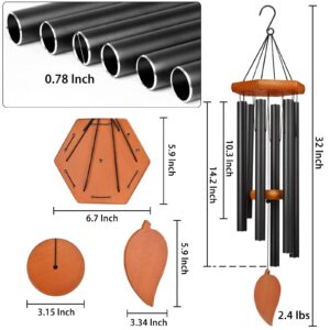 TESECU Sympathy Wind Chimes for Outside Deep Tone, Memorial Loss of a Loved, Large Wind Chimes with 6 Thicken Tubes & Hook, Outdoor Gifts Mother, Garden Decor