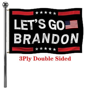 jayus let's go brandon flag 3x5 double sided, heavy duty 3ply black fjb flags with brass grommets for outdoor indoor decor