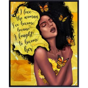 African American Wall Art & Decor - Afrocentric Wall Art - Black Art - Inspirational Wall Art Sayings - Positive Quotes Wall Decor- Encouragement Gifts for Women Girls Teens - Motivational Posters