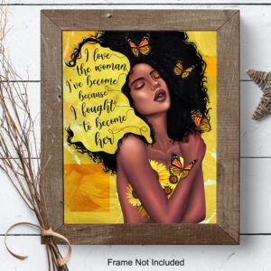 African American Wall Art & Decor - Afrocentric Wall Art - Black Art - Inspirational Wall Art Sayings - Positive Quotes Wall Decor- Encouragement Gifts for Women Girls Teens - Motivational Posters