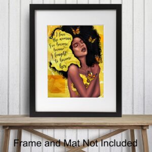 African American Wall Art & Decor - Afrocentric Wall Art - Black Art - Inspirational Wall Art Sayings - Positive Quotes Wall Decor- Encouragement Gifts for Women Girls Teens - Motivational Posters