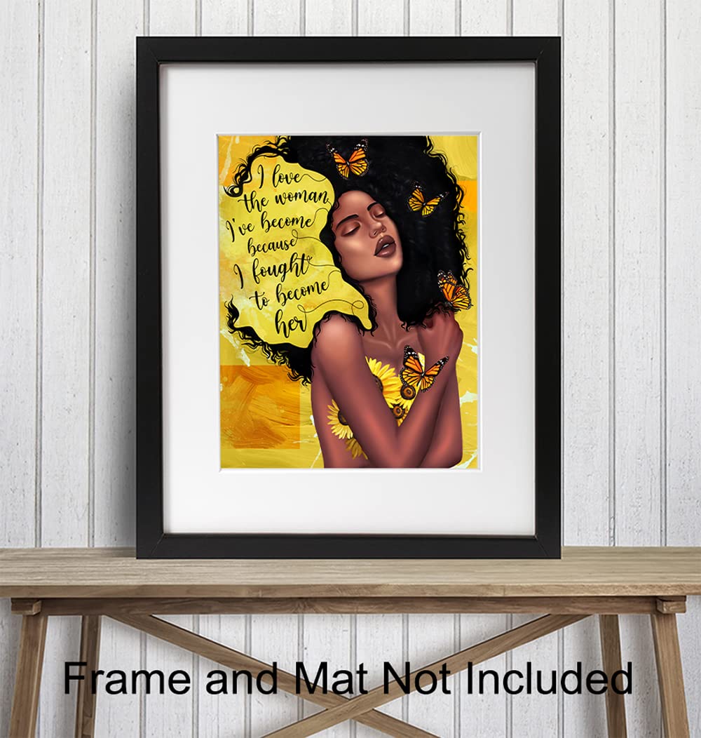 African American Wall Art & Decor - Afrocentric Wall Art - Black Art - Inspirational Wall Art Sayings - Positive Quotes Wall Decor- Encouragement Gifts for Women Girls Teens - Motivational Posters