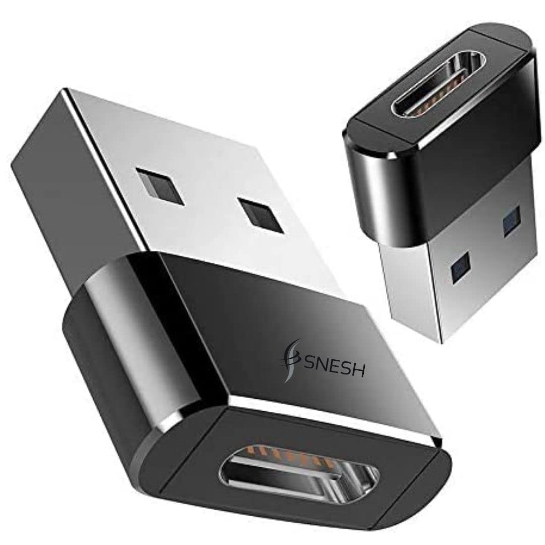 SNESH-2 Pack USB-C Female to USB Male Adapter, USB C to USB A Adapter Compatible with Mbook, Notebook, Tablet, Smartphone Such as Samsung Galaxy