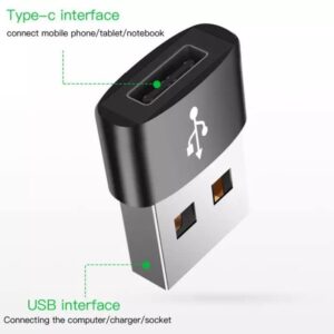 SNESH-2 Pack USB-C Female to USB Male Adapter, USB C to USB A Adapter Compatible with Mbook, Notebook, Tablet, Smartphone Such as Samsung Galaxy